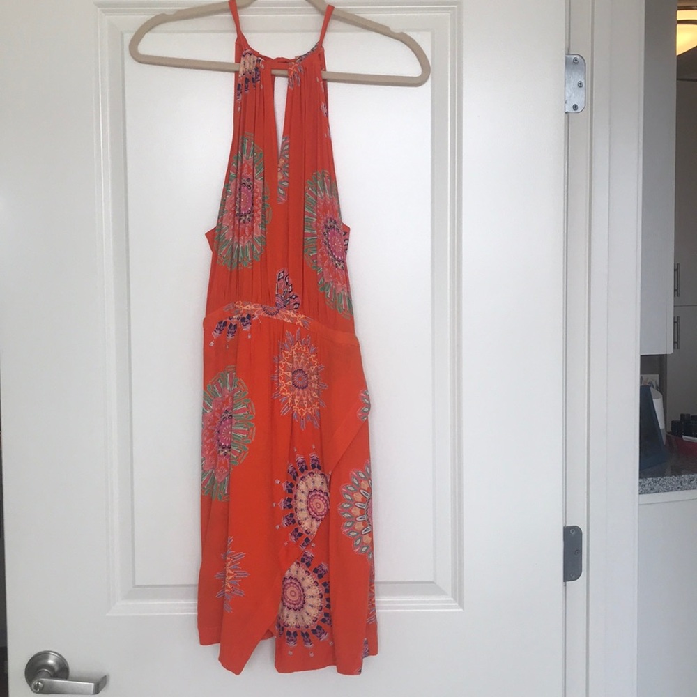 Anthropologie Floreat orange summer dress